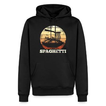 Spaghetti Retro Vintage - Männer Premium Bio Hoodie - Schwarz - Vorne - Nico (187cm)
