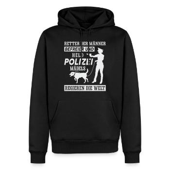 Polizistin Polizei Geschenk Damen Frauen Polizist - Männer Premium Bio Hoodie - Schwarz - Vorne - Nico (187cm)
