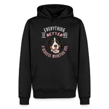Berner Sennen Hund Sennenhund Alles Besser Geschen - Männer Premium Bio Hoodie - Schwarz - Vorne - Nico (187cm)