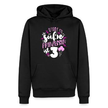 3. Geburtstag Mädchen 3 Süße Prinzessin Geburtstag - Männer Premium Bio Hoodie - Schwarz - Vorne - Nico (187cm)