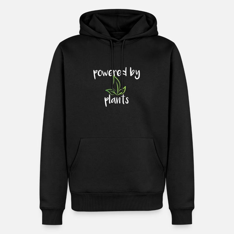 powered by plants - Männer Premium Bio Hoodie - Schwarz
