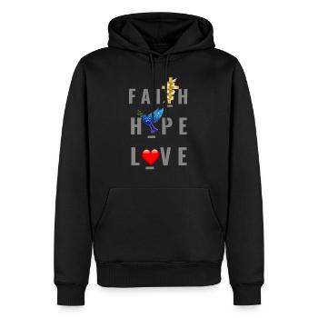 Jésus Jésus Jésus chrétien chrétien chrétien chrétien - Sweat à capuche Premium bio Homme - noir - Devant - Nico (187cm)