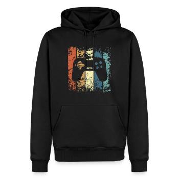 Spielekonsole Kontroller retro vintage Geschenk - Männer Premium Bio Hoodie - Schwarz - Vorne - Nico (187cm)