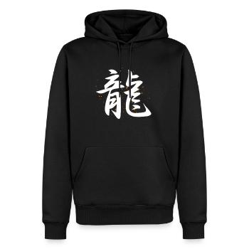 Japanischer Drache Kanji - Männer Premium Bio Hoodie - Schwarz - Vorne - Nico (187cm)