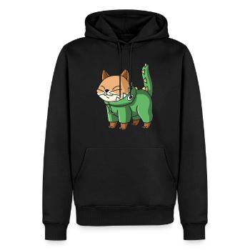 Kawaii Katze im Dino Kostüm Süßes Japanisches - Männer Premium Bio Hoodie - Schwarz - Vorne - Nico (187cm)