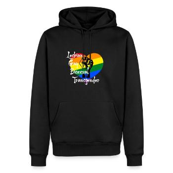 LGBT Regenbogen Flagge Schwul Lesbisch Gay Pride - Männer Premium Bio Hoodie - Schwarz - Vorne - Nico (187cm)