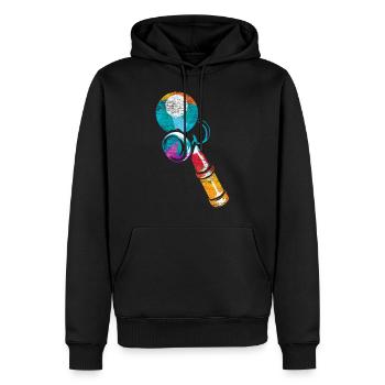 Kendama - Sweat à capuche Premium bio Homme - noir - Devant - Nico (187cm)