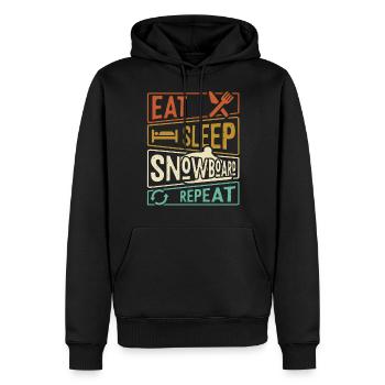Eat Sleep Snowboard Repeat - Snowboarder - Sweat à capuche Premium bio Homme - noir - Devant - Nico (187cm)