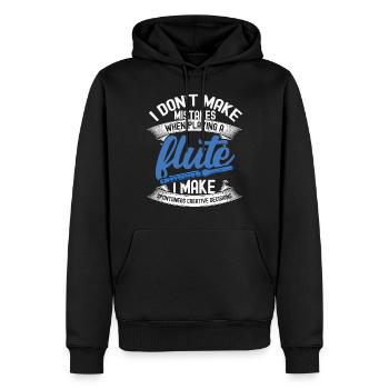 Flutist Perfect Flute Aerophone Gift Flute - Men’s Premium Organic Hoodie - black - Front - Nico (187cm)