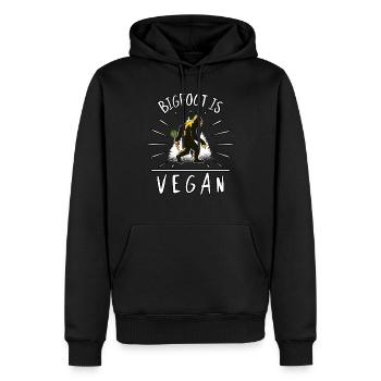 Vegan Vegan Bigfoot Yeti Gift - Men’s Premium Organic Hoodie - black - Front - Nico (187cm)