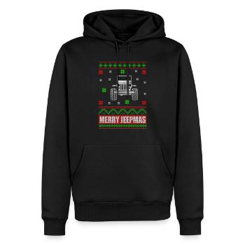 Ugly Christmas Jeep Advent Auto Geschenk - Männer Premium Bio Hoodie - Schwarz - Vorne - Nico (187cm)