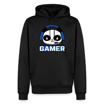 Gamer Esport Gaming Gamerin Panda Noob Geschenk - Männer Premium Bio Hoodie - Schwarz - Vorne - Nico (187cm)