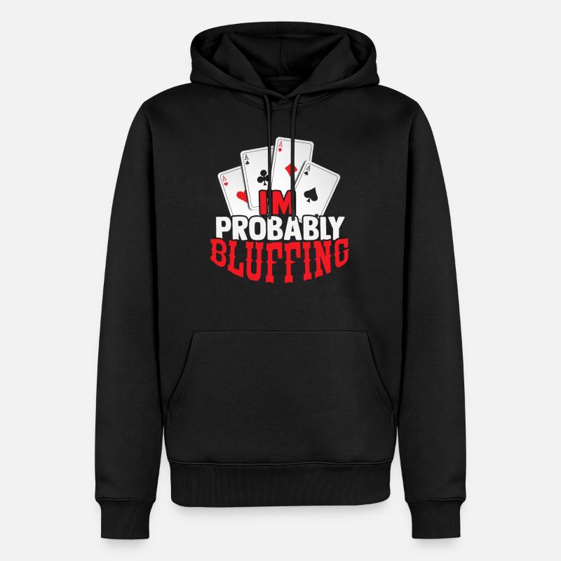 Poker - Männer Premium Bio Hoodie - Schwarz