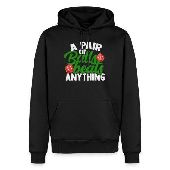 poker - Sweat à capuche Premium bio Homme - noir - Devant - Nico (187cm)