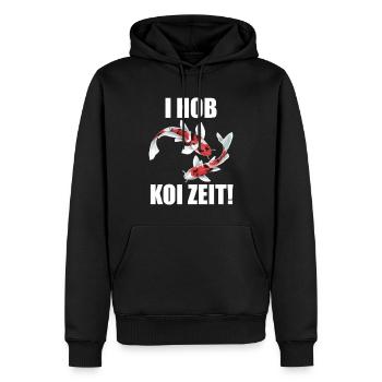 lustige Koi Kois i hob koi zeit Geschenkidee - Männer Premium Bio Hoodie - Schwarz - Vorne - Nico (187cm)