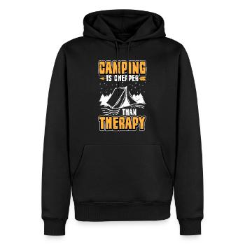 campeur - Sweat à capuche Premium bio Homme - noir - Devant - Nico (187cm)