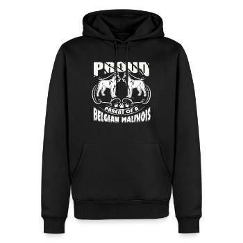 Fier parent d'une chemise Malinois belge - Sweat à capuche Premium bio Homme - noir - Devant - Nico (187cm)