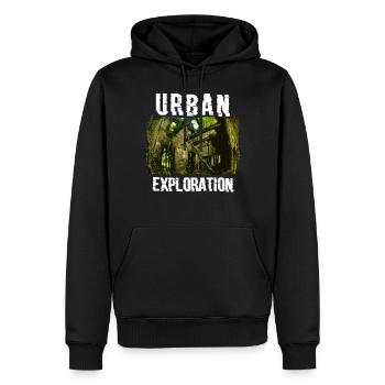 Urban Exploration Geschenk für Urbex Freunde - Männer Premium Bio Hoodie - Schwarz - Vorne - Nico (187cm)
