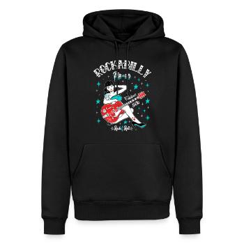 Rockabilly Vintage Rocker Rock N Roll Pinup - Sweat à capuche Premium bio Homme - noir - Devant - Nico (187cm)