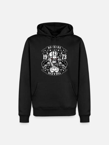 Rockabilly Vintage Rocker Rock N Roll Psychobilly - Herre Premium økologisk hoodie - sort