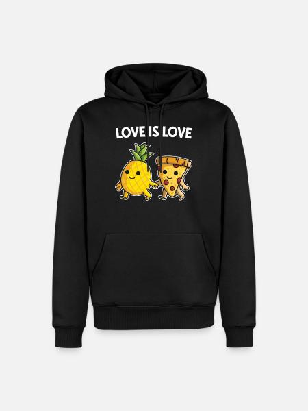 Pizza Hawaii spiser ananas pizza - Herre Premium økologisk hoodie - sort