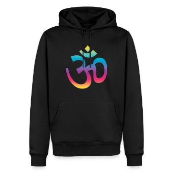 Om Sign Méditation Spirituelle Om Sign Ladies - Sweat à capuche Premium bio Homme - noir - Devant - Nico (187cm)