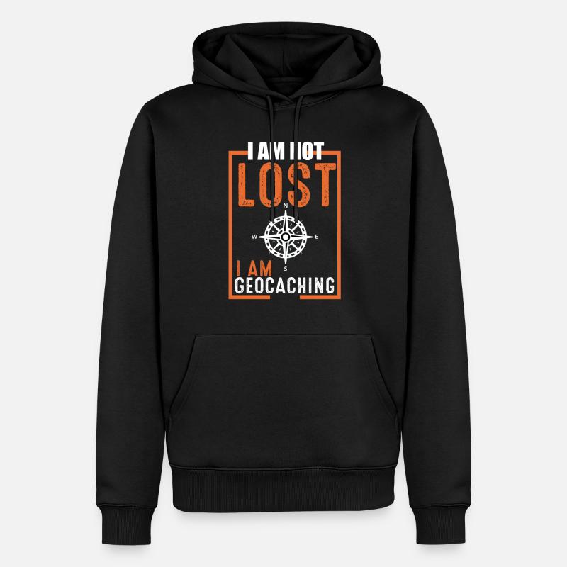 Geocache - Männer Premium Bio Hoodie - Schwarz