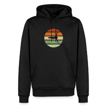 Vintage Wasserspringer - Männer Premium Bio Hoodie - Schwarz - Vorne - Nico (187cm)