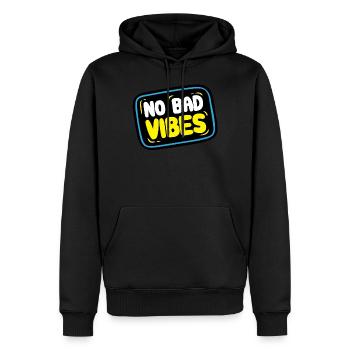 Keine Schenke Vibes - Vibes Sticker - Männer Premium Bio Hoodie - Schwarz - Vorne - Nico (187cm)