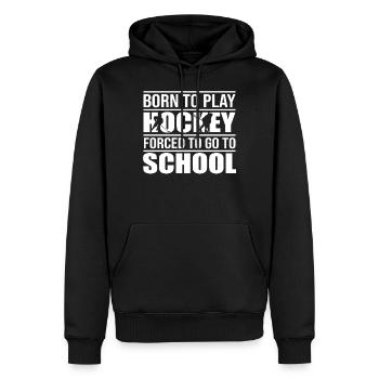 Né pour jouer au hockey Joueur de hockey sur glace Gardien de but Stude - Sweat à capuche Premium bio Homme - noir - Devant - Nico (187cm)