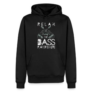 Bassiste bassiste bassiste EADG - Sweat à capuche Premium bio Homme - noir - Devant - Nico (187cm)