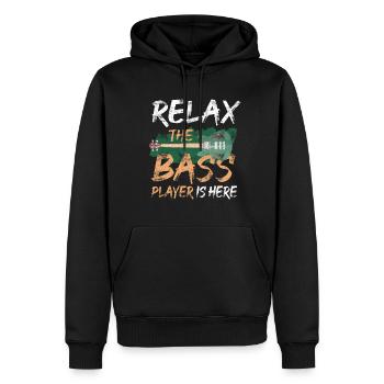 Bassiste bassiste bassiste EADG - Sweat à capuche Premium bio Homme - noir - Devant - Nico (187cm)