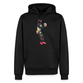 Netzball - Männer Premium Bio Hoodie - Schwarz - Vorne - Nico (187cm)