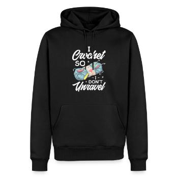 Je crochet so I don’t unravel design pour un - Sweat à capuche Premium bio Homme - noir - Devant - Nico (187cm)
