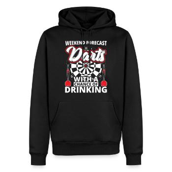Jeu de fléchettes - fléchettes - Sweat à capuche Premium bio Homme - noir - Devant - Nico (187cm)