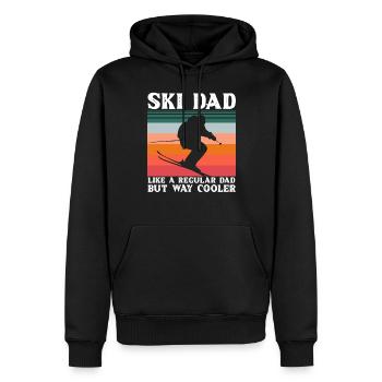 Ski Dad Winter Ski Downhill Snowboarding Fathers D - Männer Premium Bio Hoodie - Schwarz - Vorne - Nico (187cm)