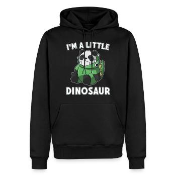 Dinosaurier kleiner Dino Panda - Männer Premium Bio Hoodie - Schwarz - Vorne - Nico (187cm)
