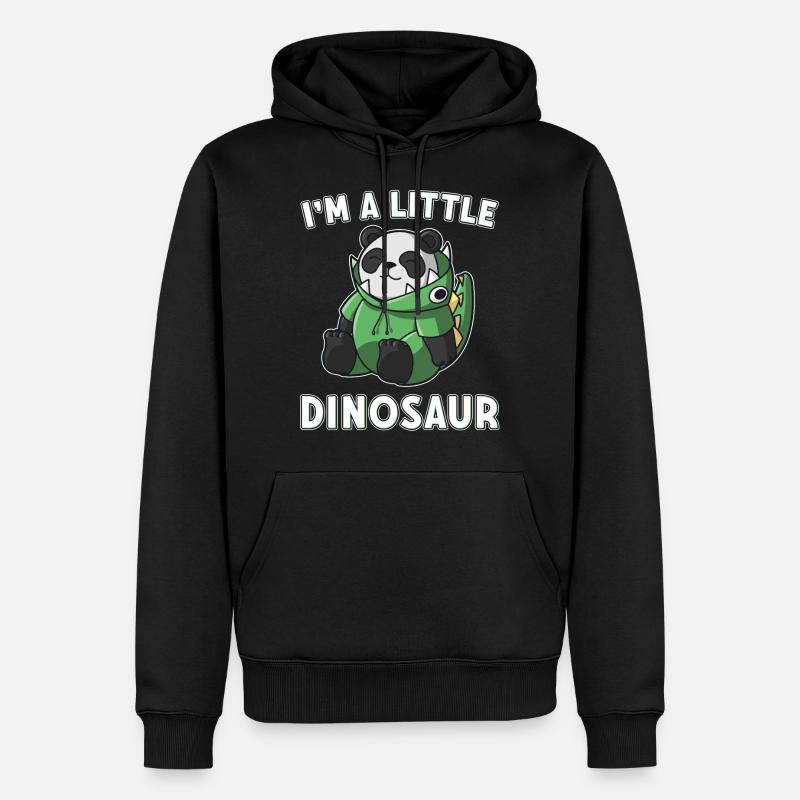 Dinosaure petit dino panda - Sweat à capuche Premium bio Homme - noir