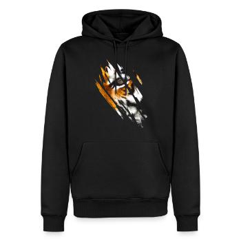 Tiger Eyes - Männer Premium Bio Hoodie - Schwarz - Vorne - Nico (187cm)