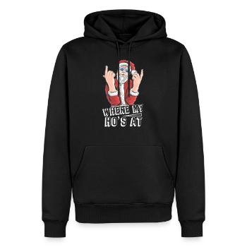 Costume de Père Noël - Père Noël - Sweat à capuche Premium bio Homme - noir - Devant - Nico (187cm)