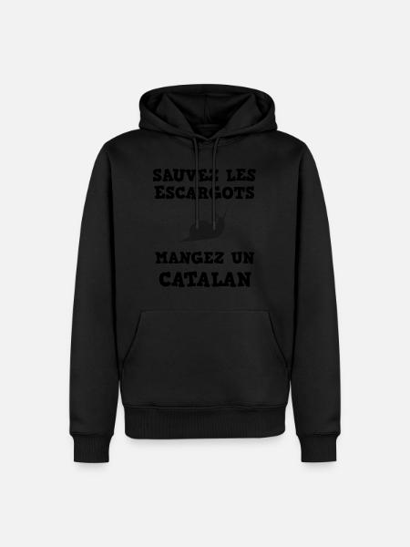 Sauvez les escargots mangez un catalan humour - Sweat à capuche Premium bio Homme - noir