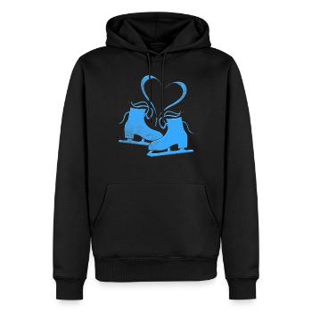 L'amour du patinage sur glace - Sweat à capuche Premium bio Homme - noir - Devant - Nico (187cm)