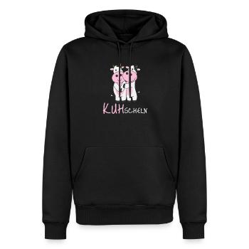 Kühe knuddeln gerne Kuhscheln verliebt umarmen - Männer Premium Bio Hoodie - Schwarz - Vorne - Nico (187cm)