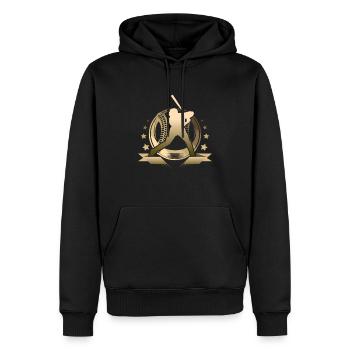 Baseball - Männer Premium Bio Hoodie - Schwarz - Vorne - Nico (187cm)