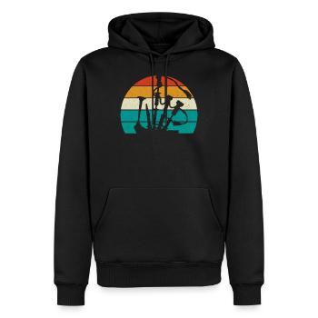 Dudelsack Retro Schottland Kilt Schotte - Männer Premium Bio Hoodie - Schwarz - Vorne - Nico (187cm)