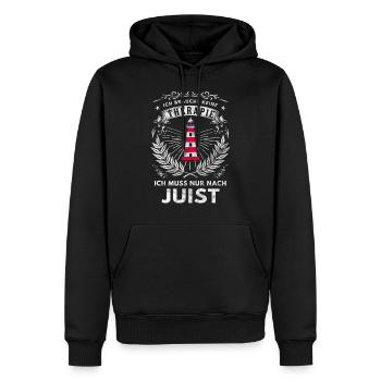 Juist Insel Urlaub Souvenir - Männer Premium Bio Hoodie - Schwarz - Vorne - Nico (187cm)