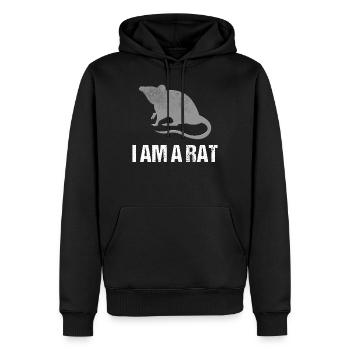 Ich Bin Eine Ratte - Männer Premium Bio Hoodie - Schwarz - Vorne - Nico (187cm)