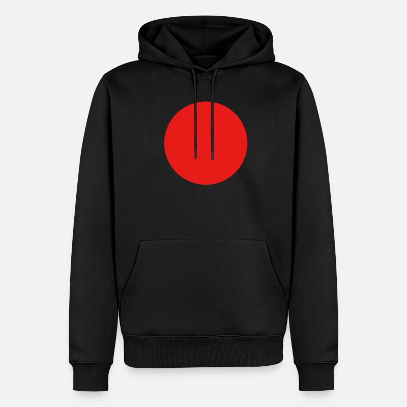 Cercles - points - rouge - Sweat à capuche Premium bio Homme - noir