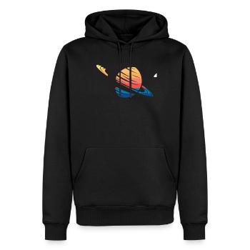 Planet Saturn Weltraum - Männer Premium Bio Hoodie - Schwarz - Vorne - Nico (187cm)