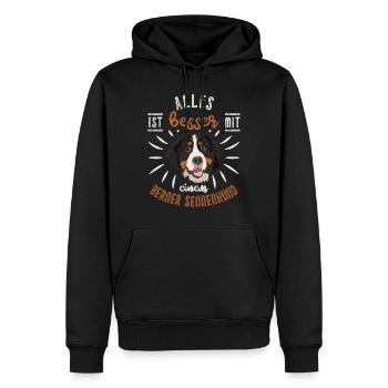 Berner Sennen Hund Sennenhund Geschenk - Männer Premium Bio Hoodie - Schwarz - Vorne - Nico (187cm)